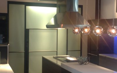 Sub-Zero & Wolf Kitchen Design Studio – Dallas – Pivot Door with Sidelites