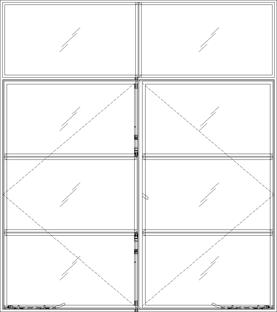 Diagram of Portella Out-Swing French Casement Window with Fixed Transom