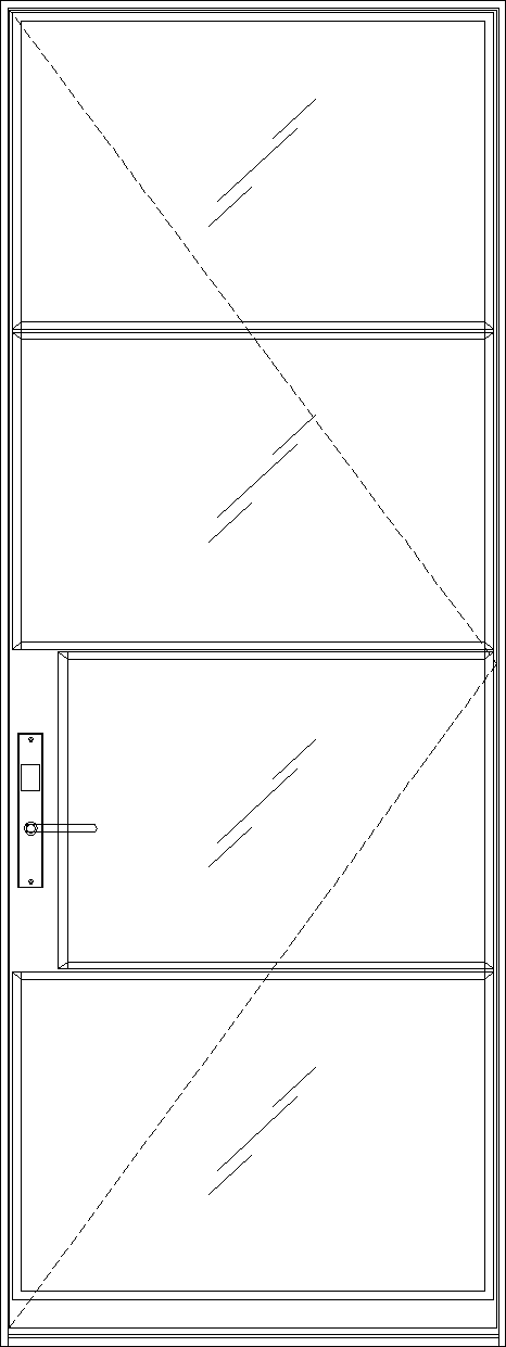 Diagram of Portella Single Out-Swing Door