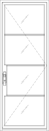 Diagram of Portella Storefront Interior Single Door In-Swing