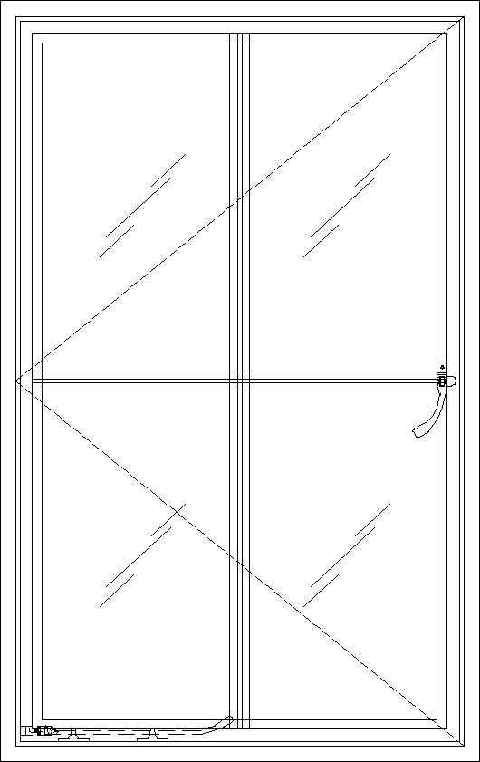 Diagram of Portella Thermally Broken Out-Swing Casement Window w Screen