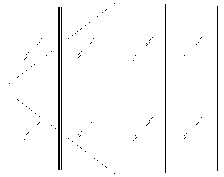 Diagram of Portella Thermally Broken Single Out Swing Casement with Single Fixed Window