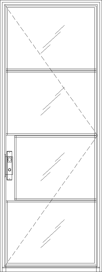 Diagram of Portella Thermally Broken Single In-Swing Door