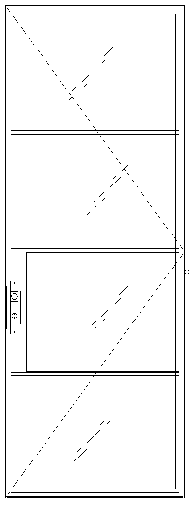 Diagram of Portella Thermally Broken Out-Swing Single Shower/Sauna Door