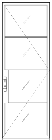 Diagram of Portella Storefront Exterior Single Door Out-Swing