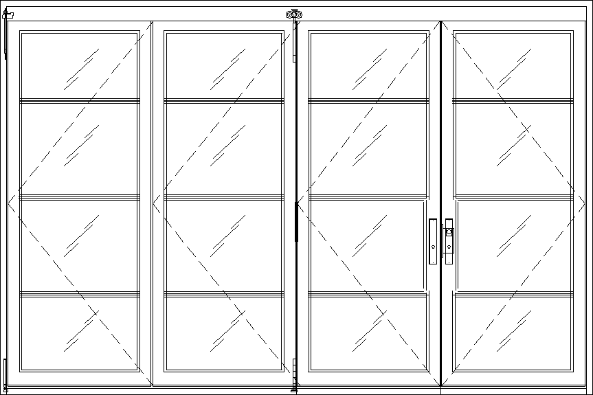 Diagram of Portella Storefront Interior Bi-fold Door