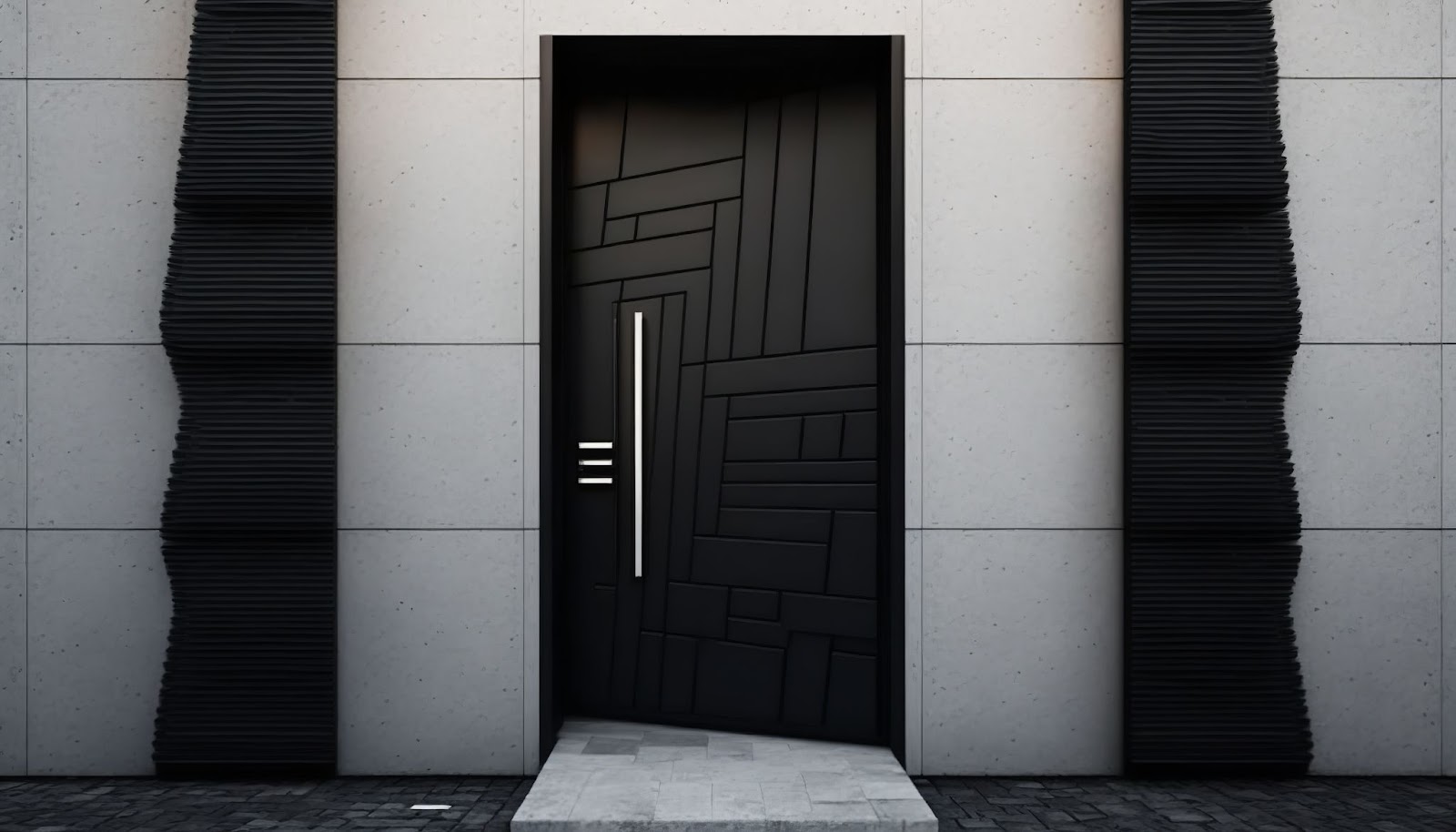 black steel door