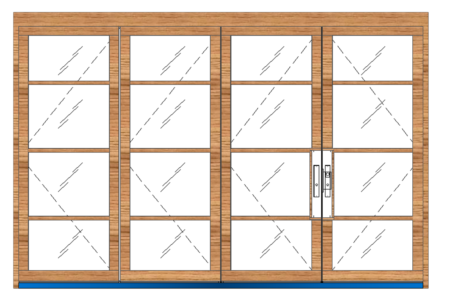 Diagram of Portella 4-Panel Bi-Fold Door System