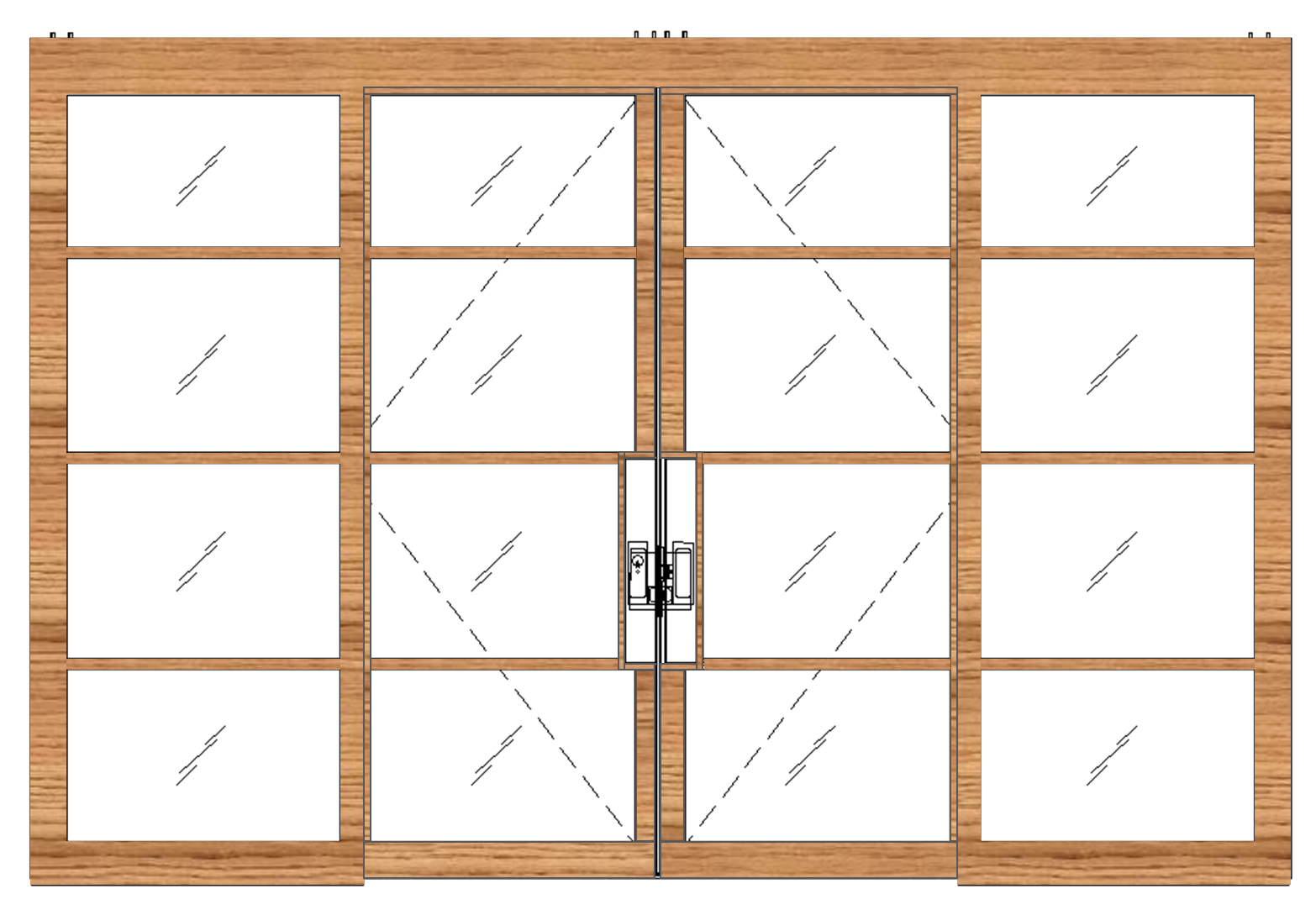 Diagram of Portella 4-Panel OX | XO Sliding Door System