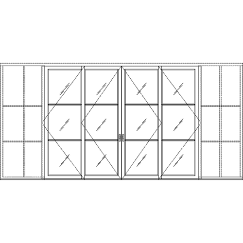 Diagram of Portella Classic Pocket Multi-Slide Door