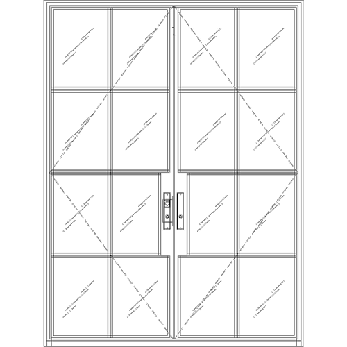 Diagram of Portella Double Door In-Swing