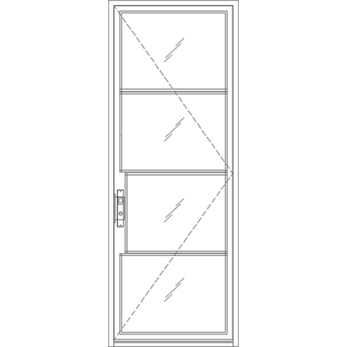 Diagram of Portella Storefront Exterior Single Door In-Swing
