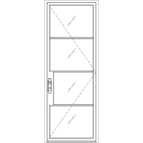 Diagram of Portella Storefront Exterior Single Door Out-Swing