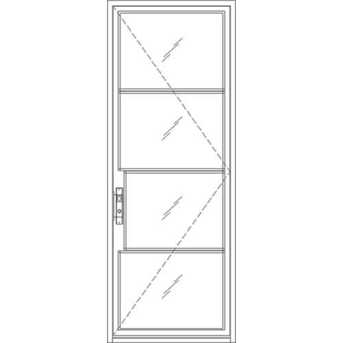 Diagram of Portella Storefront Interior Single Door In-Swing