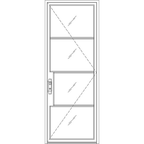 Diagram of Portella Storefront Interior Single Door Out-Swing